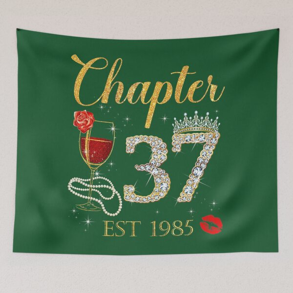 Item preview, Chapter 37 Years EST 1985 37th Birthday Red Rose Wine Crown 	 	 designed and sold by ikdhnfbe8.