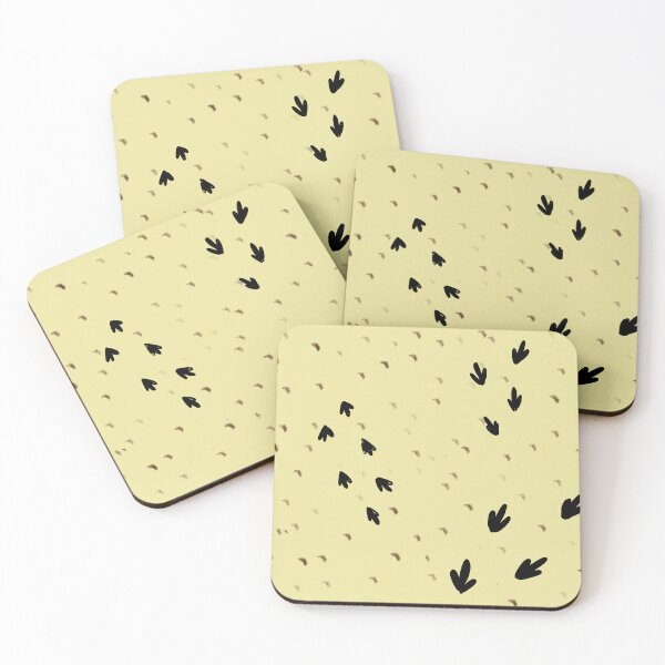 Item preview, Bird tracks abstract yellow seamless cute pattern designed and sold by Yana Mustafina | Boho Soulful Designs.