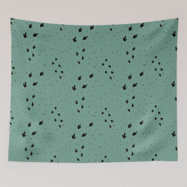 Item preview, Bird tracks abstract blue seamless cute pattern designed and sold by Yana Mustafina | Boho Soulful Designs.