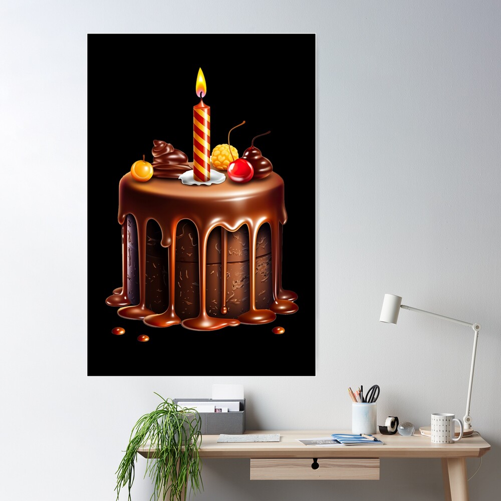 Birthday Party with Yummy Cake Online Poster A2 Template - VistaCreate