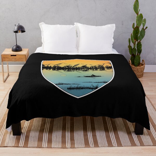 Item preview, Fishing at dawn on a Lake near the Mountains Shield EM designed and sold by Chantockey.