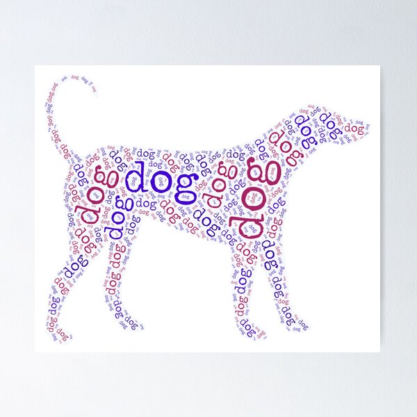 Item preview, colorful dog words designed and sold by jualcantara.