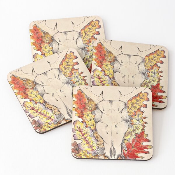 Item preview, Deer Skull on Oak Leaves designed and sold by beccadot.