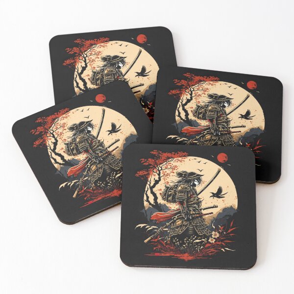 Item preview, Vintage Abstract Japanese Samurai Wall Art | Fantasy Samurai Warrior Atsushi designed and sold by Bored Elon.