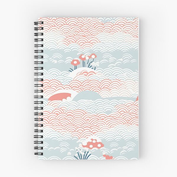 Item preview, Serene Waves And Cherry Blossoms Minimalistic Japanese Pattern designed and sold by Wonder Of Light.