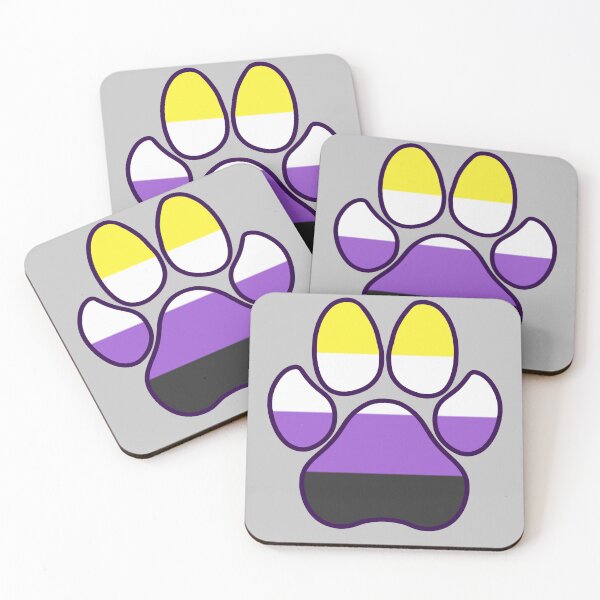Item preview, Furry pride nonbinary paw print designed and sold by Moss McPeak.