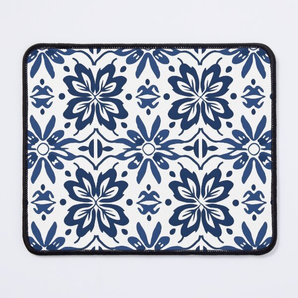 Item preview, white blue floral pattern designed and sold by palaco210.