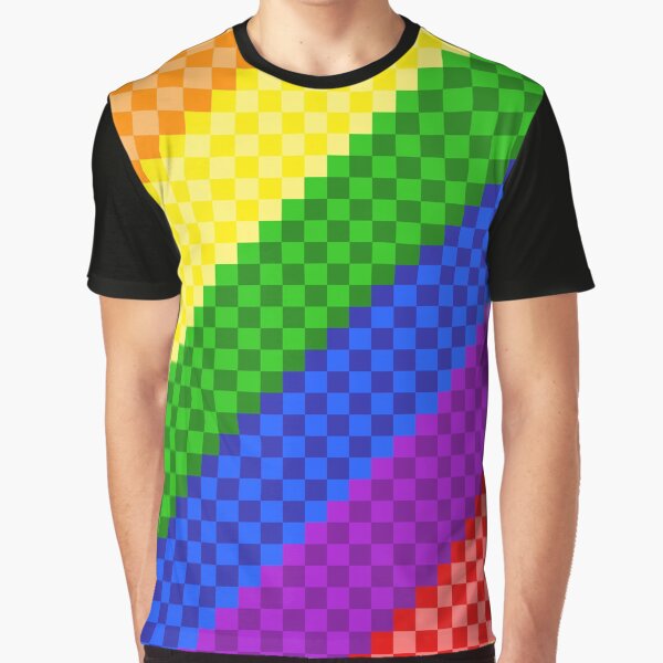 Vista previa del artículo con la obra «Rainbow Pixels Pattern», diseñado y vendido por Alesia Skye.
