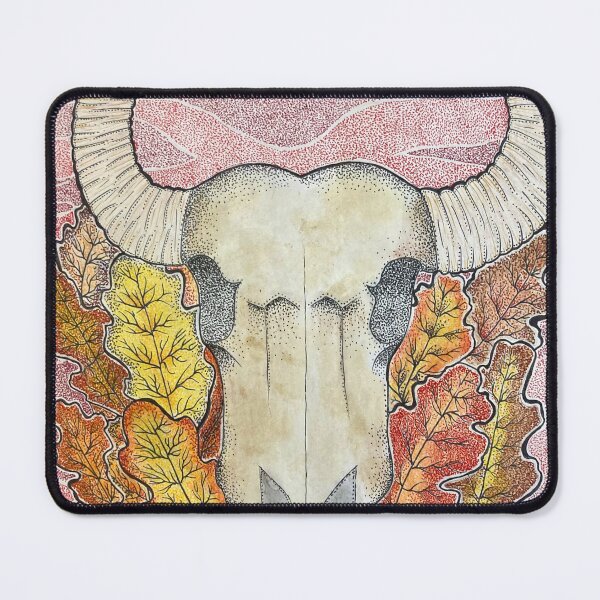 Item preview, Skull on Oak Leaves designed and sold by beccadot.