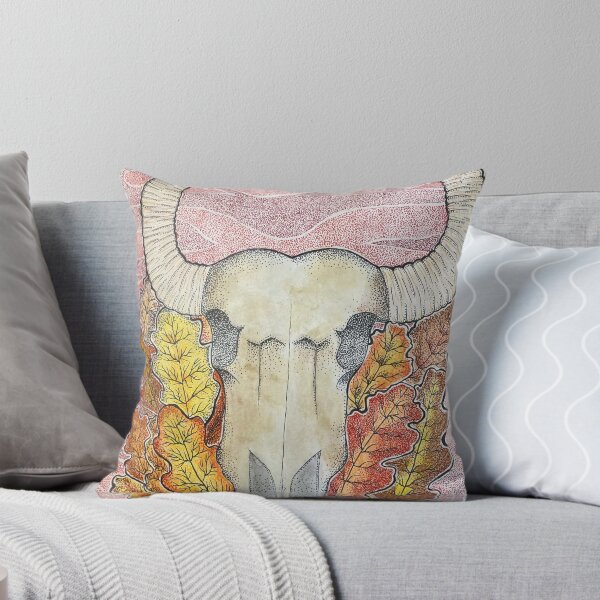 Item preview, Skull on Oak Leaves designed and sold by beccadot.
