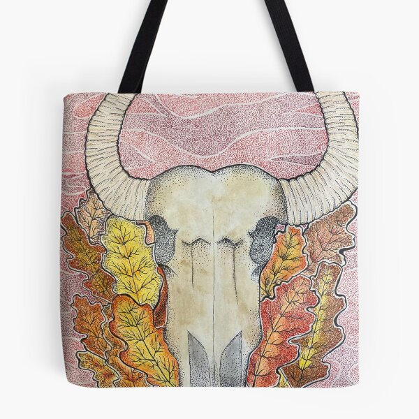 Item preview, Skull on Oak Leaves designed and sold by beccadot.