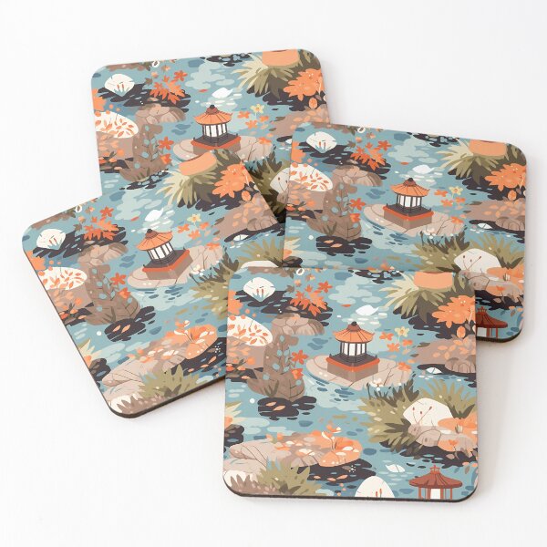Item preview, Tranquil Japanese Garden Pattern | Zen-Inspired Designs | Serene Nature designed and sold by KameliaStudio.
