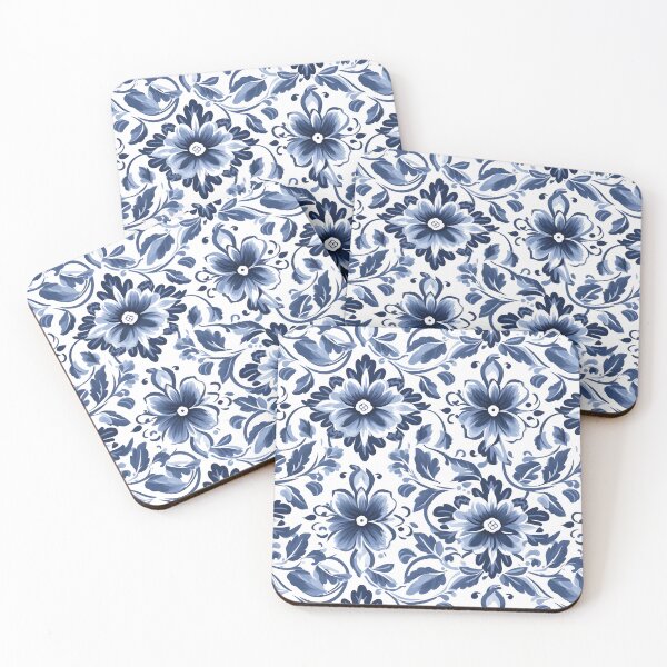 Item preview, Copy of white blue floral pattern designed and sold by palaco210.