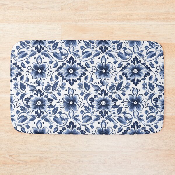 Item preview, Copy of white blue floral pattern designed and sold by palaco210.