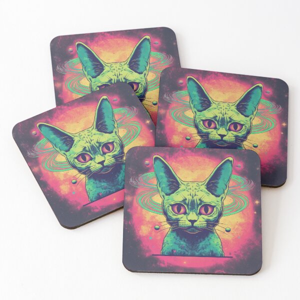 Item preview, trippy psychedelic alien cat designed and sold by Serena789.