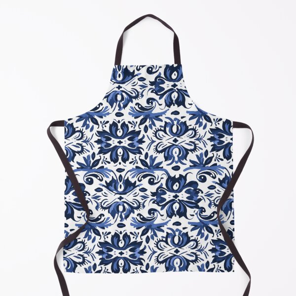 Item preview, white blue floral pattern designed and sold by palaco210.