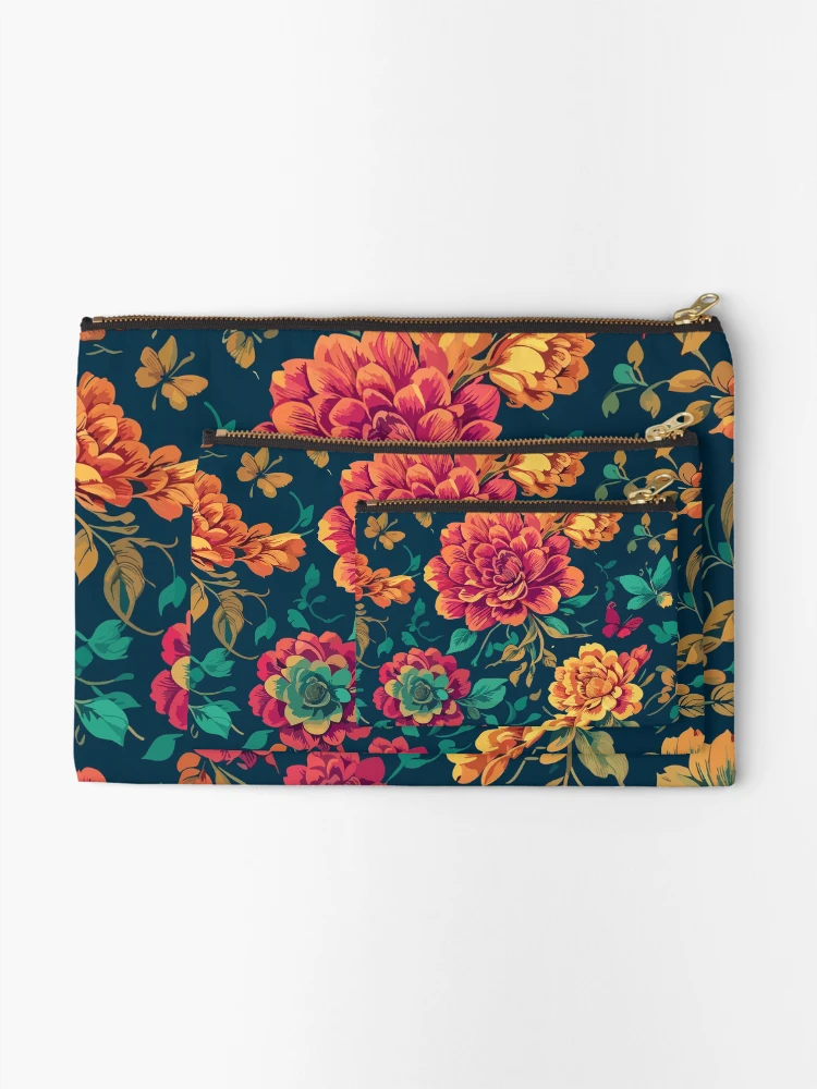 Thumbnail 2 of 4, Zipper Pouch, floral pattern II designed and sold by RKDDesigns.