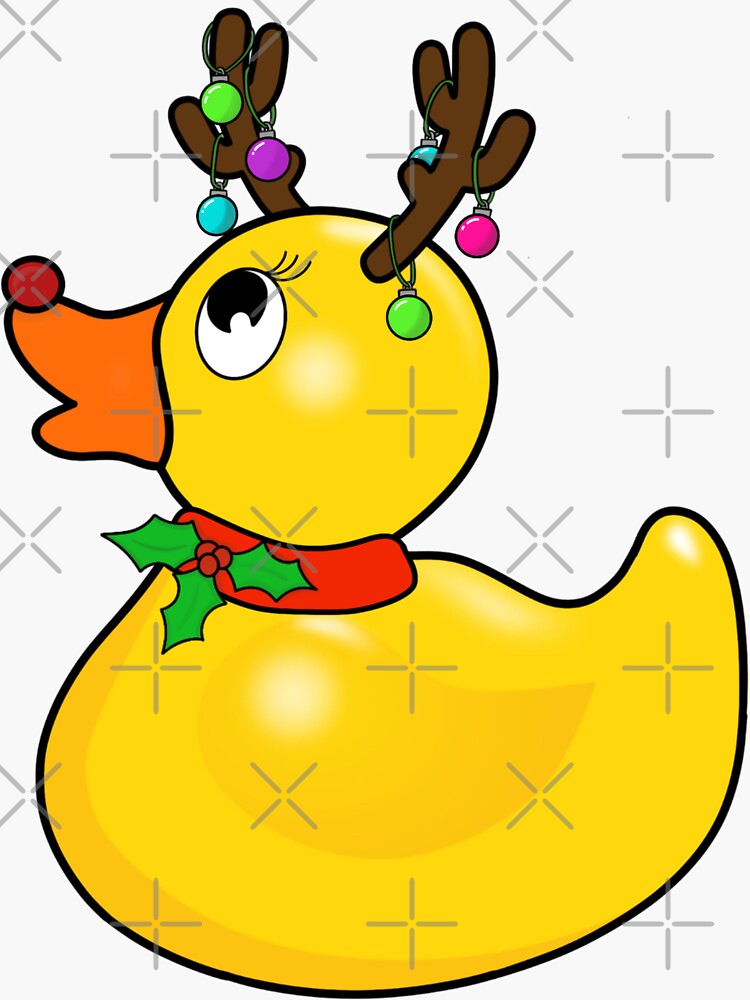 Christmas Reindeer Rubber Duck Sticker for Sale by TIPbyAshley Redbubble