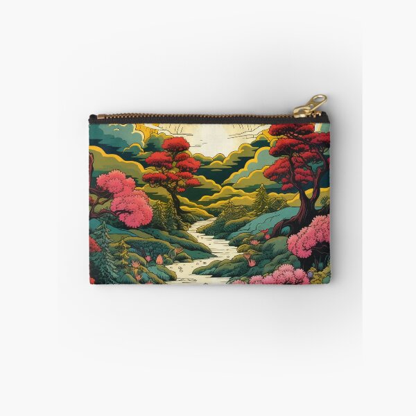 Item preview, Japanese Japan Wood Block Sunset Okiyo-e Garden Flowers Landscape designed and sold by BrandonArtWorld.