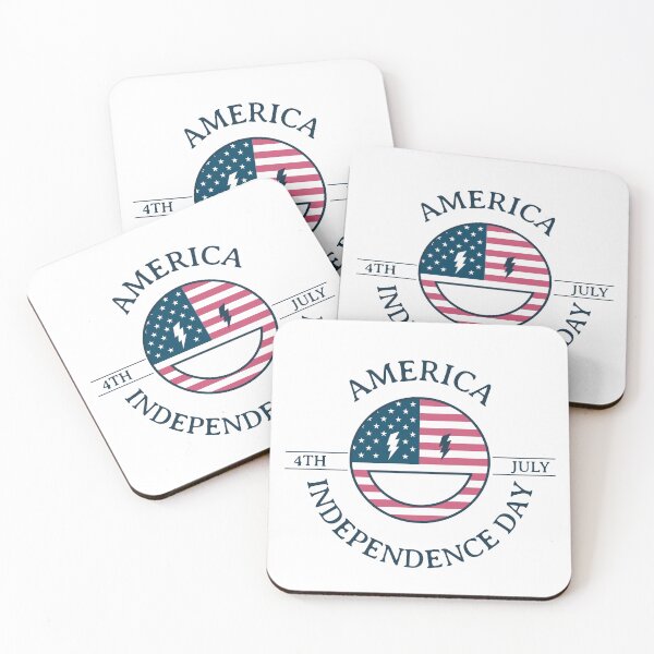 Item preview, Independence Day. 4th July. Illustration with smiling emoji designed and sold by KristinaNEL.