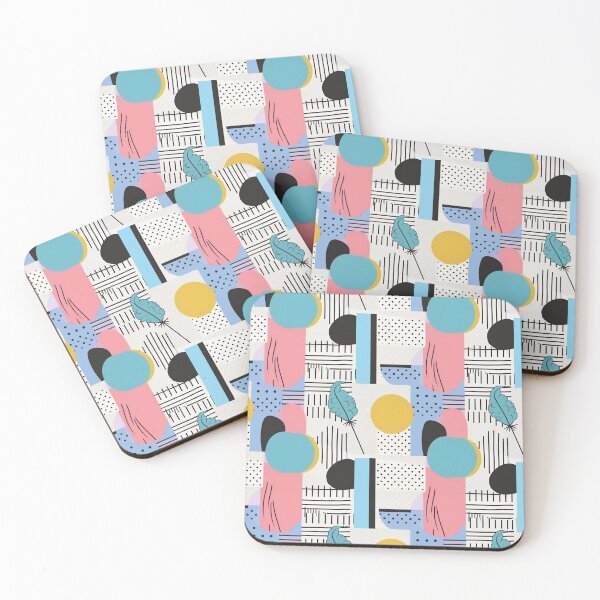 Item preview, Seamless abstract patterns with feather, circle and various shapes, pastel color, colorful designed and sold by Artistry Studio.