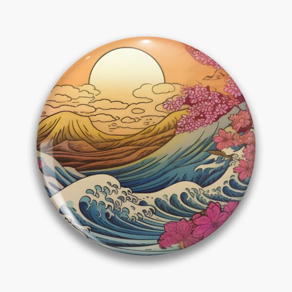 Item preview, Japanese Japan Wood Block Sunset Okiyo-e Garden Flowers Landscape designed and sold by BrandonArtWorld.
