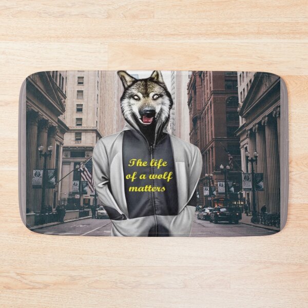Item preview, The life of the wolf matter the figure of a wolf in sweatpants with his paws in his pockets  designed and sold by JaroDesign2023.