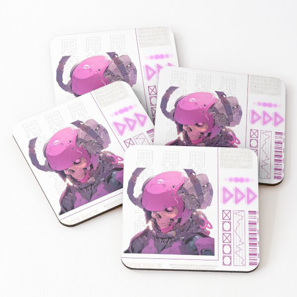 Item preview, cyberpunk pink skull designed and sold by karpuz-design.