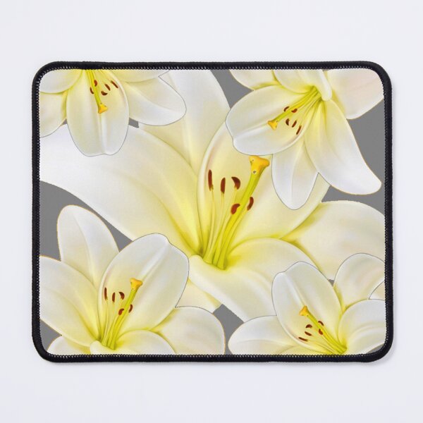 Item preview, WHITE LILY FLOWERS GREY GARDEN ART designed and sold by sharlesart.