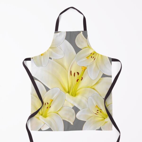 Item preview, WHITE LILY FLOWERS GREY GARDEN ART designed and sold by sharlesart.