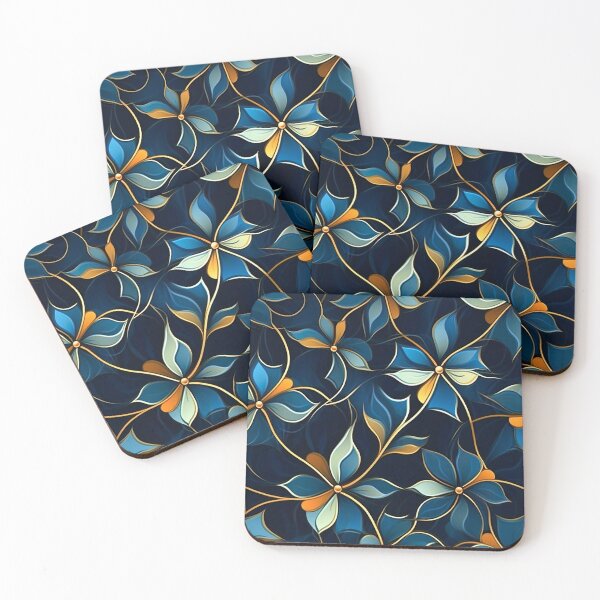 Item preview, Blossoms of Contrast: Vibrant Petals in the Night Floral Pattern designed and sold by EVA4designs.