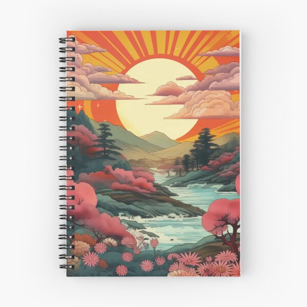 Item preview, Japanese Japan Wood Block Sunset Okiyo-e Garden Flowers Landscape designed and sold by BrandonArtWorld.
