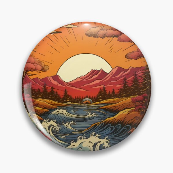 Item preview, Japanese Japan Wood Block Sunset Okiyo-e Garden Flowers Landscape designed and sold by BrandonArtWorld.