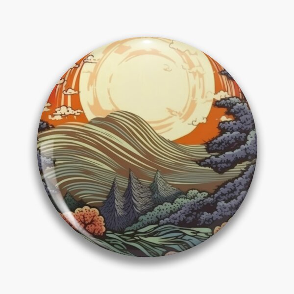 Item preview, Japanese Japan Wood Block Sunset Okiyo-e Garden Flowers Landscape designed and sold by BrandonArtWorld.