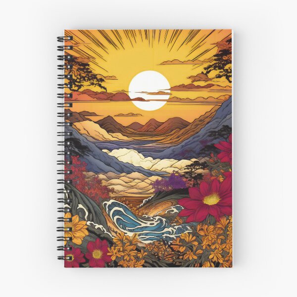 Item preview, Japanese Japan Wood Block Sunset Okiyo-e Garden Flowers Landscape designed and sold by BrandonArtWorld.