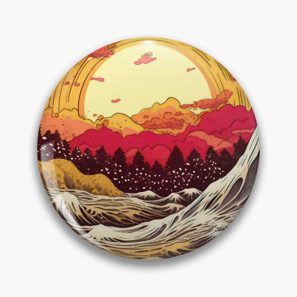Item preview, Japanese Japan Wood Block Sunset Okiyo-e Garden Flowers Landscape designed and sold by BrandonArtWorld.