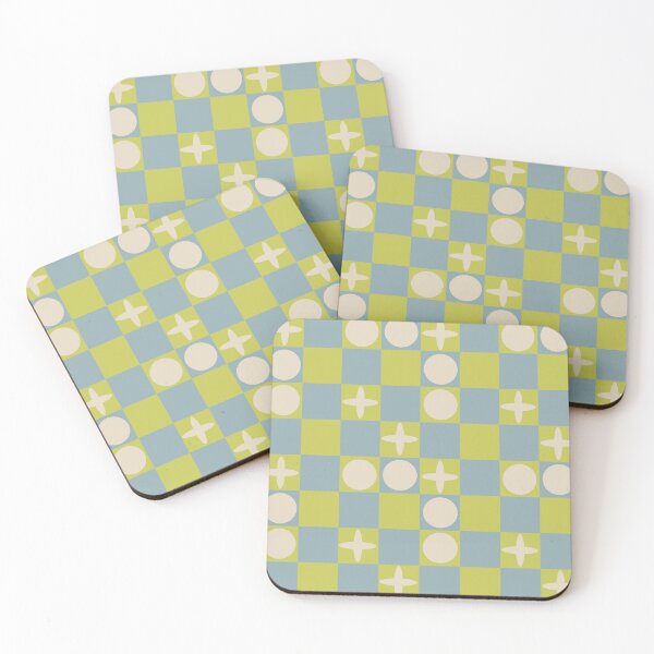 Item preview, Retro Geometry Light Blue Lime Cream designed and sold by ArtFabric.