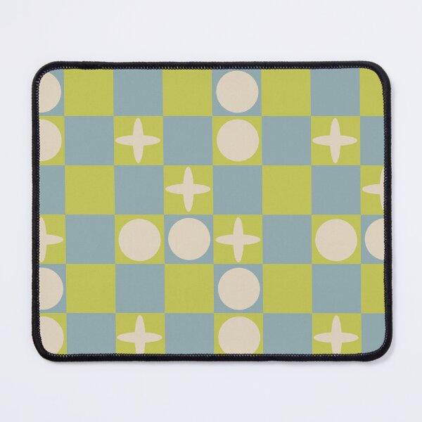 Item preview, Retro Geometry Light Blue Lime Cream designed and sold by ArtFabric.