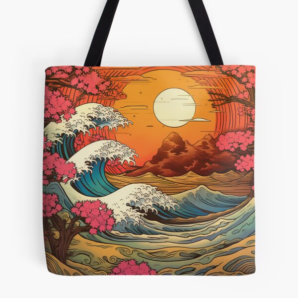 Item preview, Japanese Japan Wood Block Sunset Okiyo-e Garden Flowers Landscape designed and sold by BrandonArtWorld.