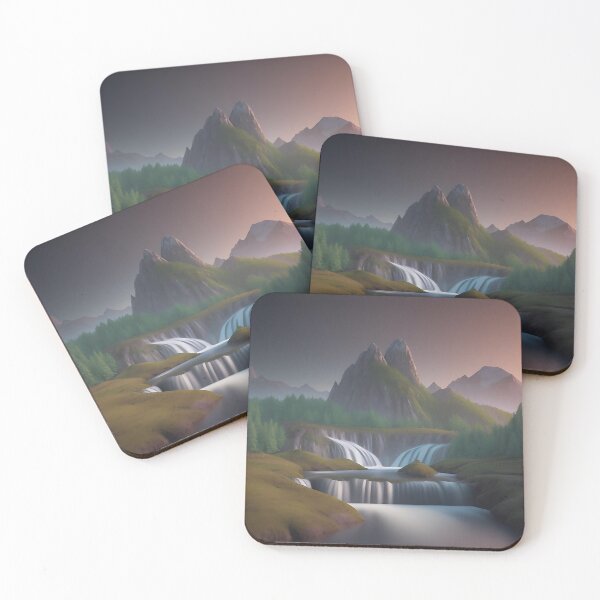 Item preview, Majestic landscapes with Mountains, Forests, and Waterfalls designed and sold by Fresh-Style.