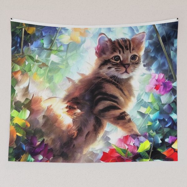 Item preview, "Kitten Oil Painting: A Delicate Feline Work of Art" designed and sold by CHRIST5000.