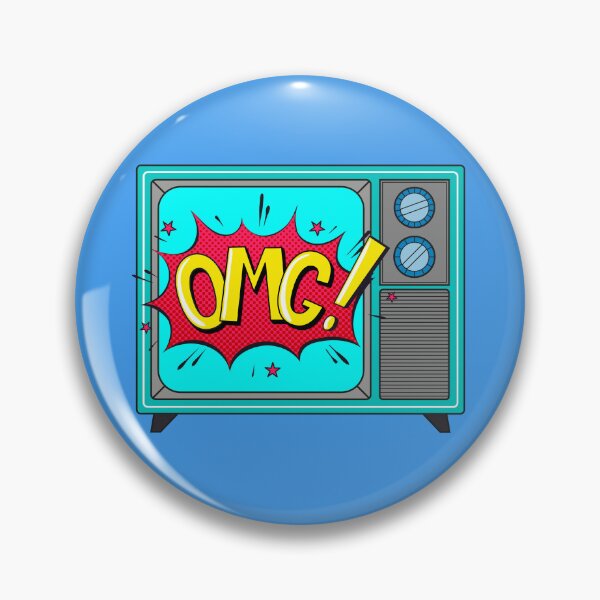 Item preview, Copy of Retro TV with "OMG!" on the screen. Vintage electronics designed and sold by Viktoriia.