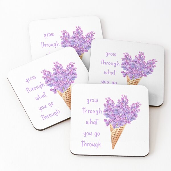 Item preview, grow through what you go through with Cute purple flowers in a biscuit cone designed and sold by Ndli.