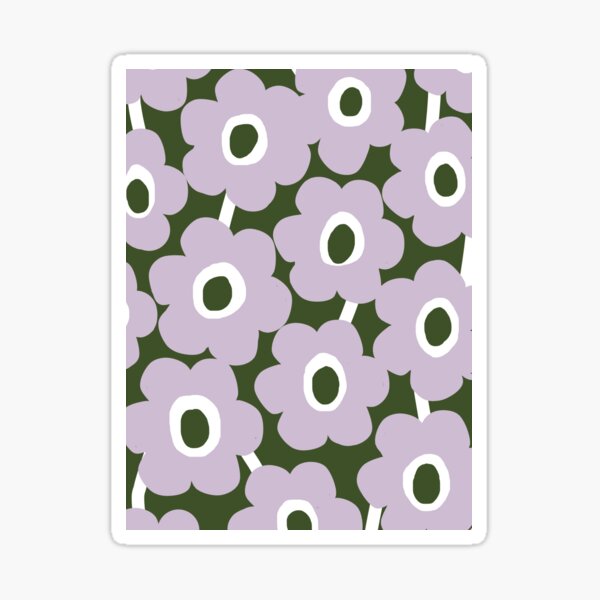 Item preview, Bold Modern Scandinavian Flowers in Lavender and Green designed and sold by Deutschic.