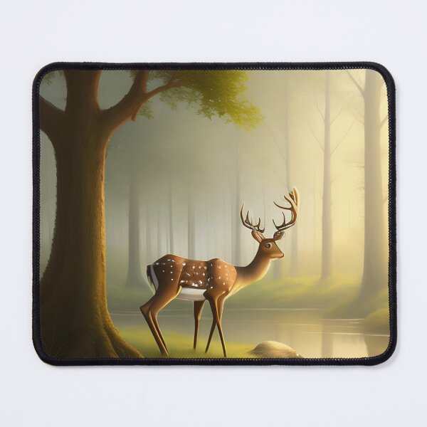 Item preview, Serene deer in a peaceful forest setting designed and sold by Fresh-Style.