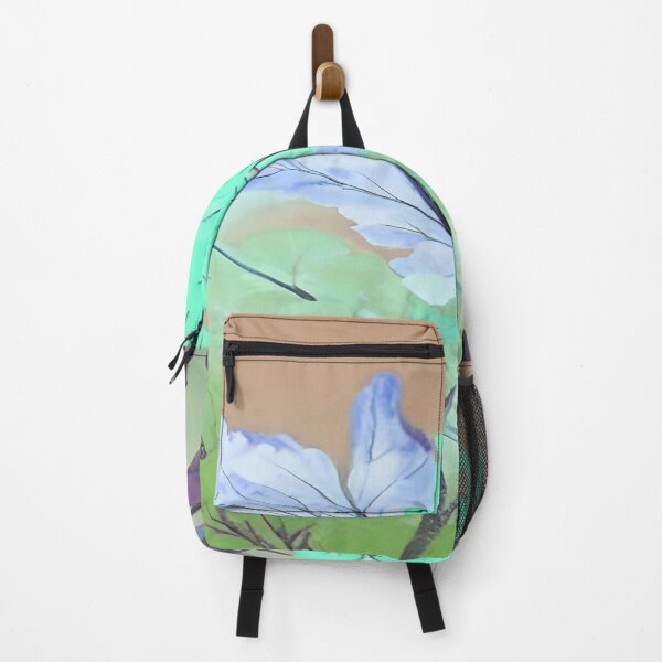 Item preview, Blue and Mint Leaves with Orange Sky Background designed and sold by deniselynnimage.