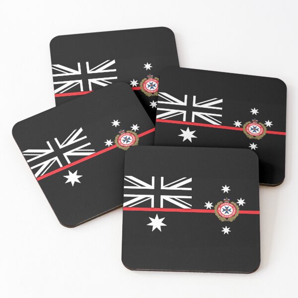 Item preview, QFS Australian Thin Red Line Flag -Black & White designed and sold by RENAGADE4LYF.