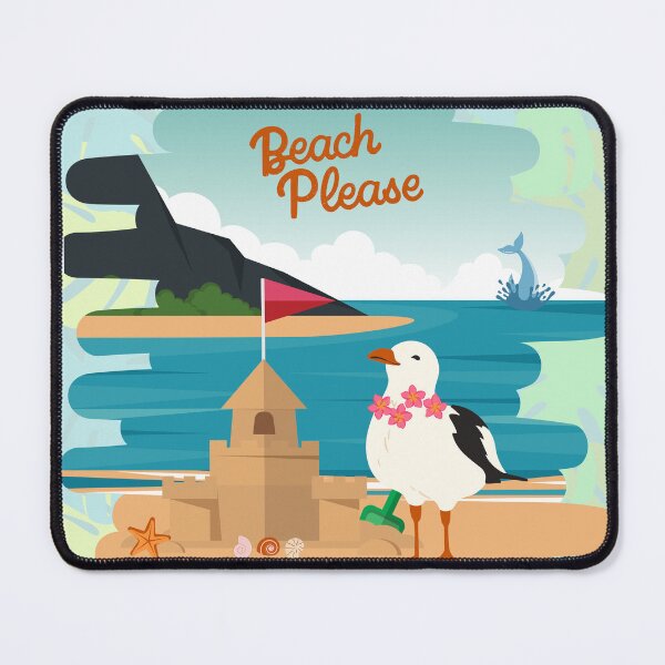 Item preview, Beach Please Seagull Lei Sandcastle Whale Breaching designed and sold by Write-to-Rebel.