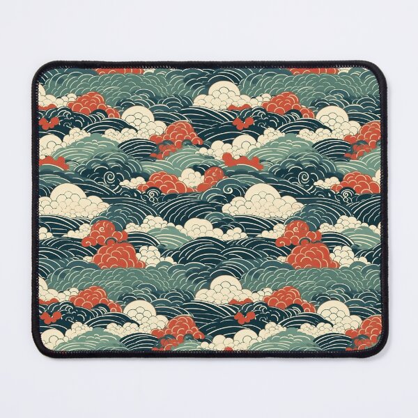 Item preview, Japanese Green and Red Clouds designed and sold by Pedra Panda.