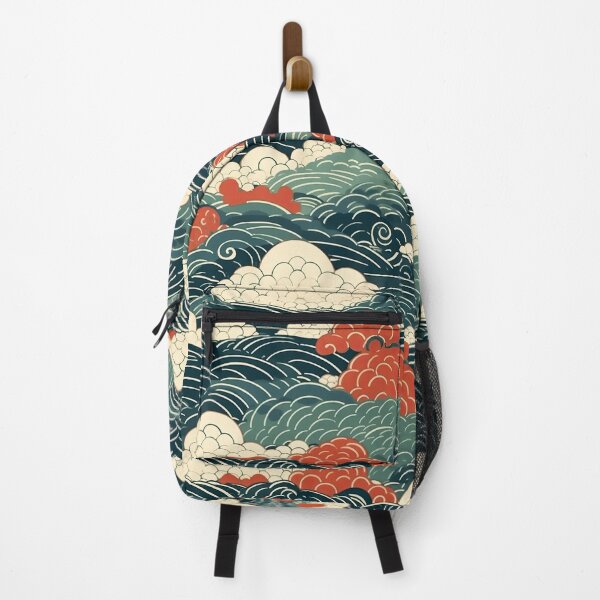 Item preview, Japanese Green and Red Clouds designed and sold by Pedra Panda.